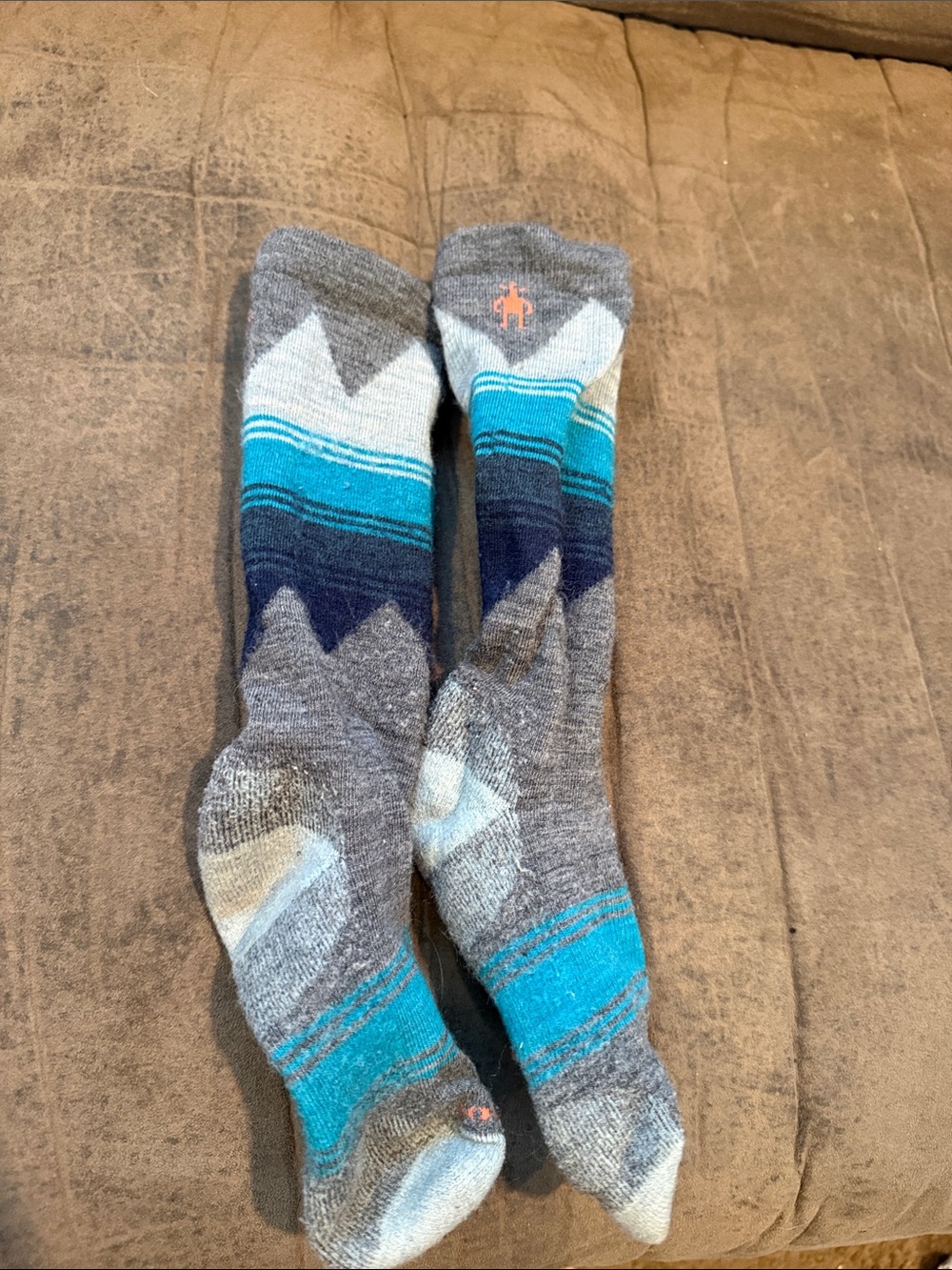 Smartwool Kids Gray & Blue Striped Ski and Snowboard Socks